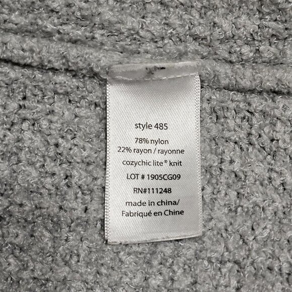 Barefoot Dreams CozyChic Lite Coastal Cardigan Sz M Light Gray Soft Knit 485 - Picture 9 of 10